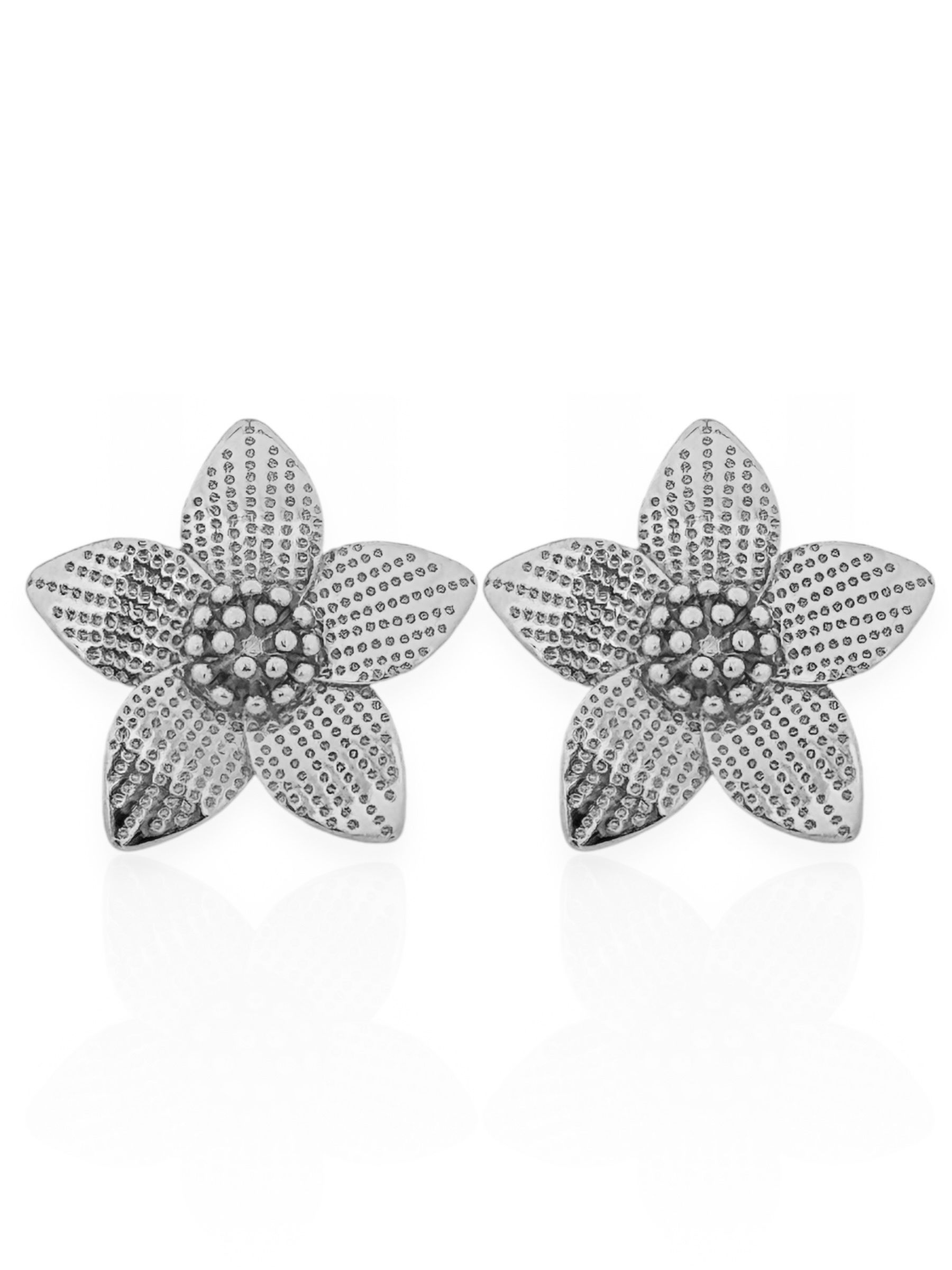 Brinco Folheado a Ouro e Prata Flor Trabalhada