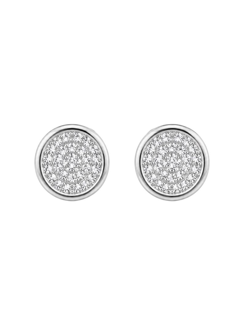 Brinco Folheado a Prata 925 Circulo de Zirconias