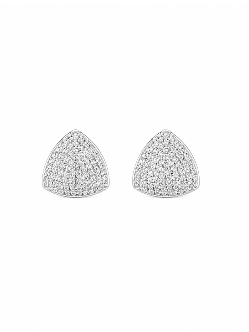 Brinco Folheado a Prata 925 Design Cravejado