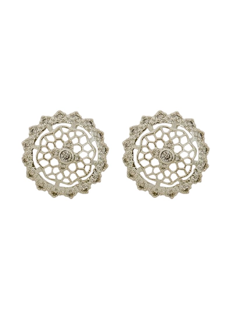 Brinco Folheado a Prata 925 Design Detalhado