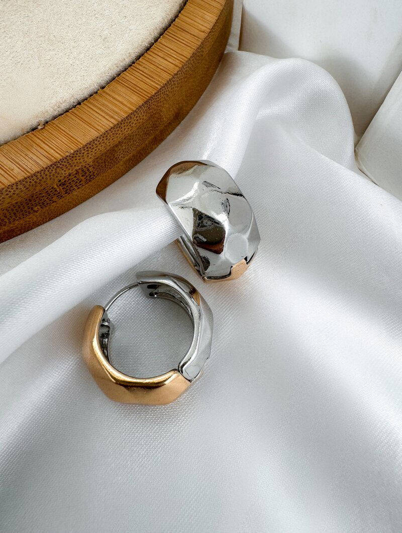 Brinco Mix Banho Argola Geométrica