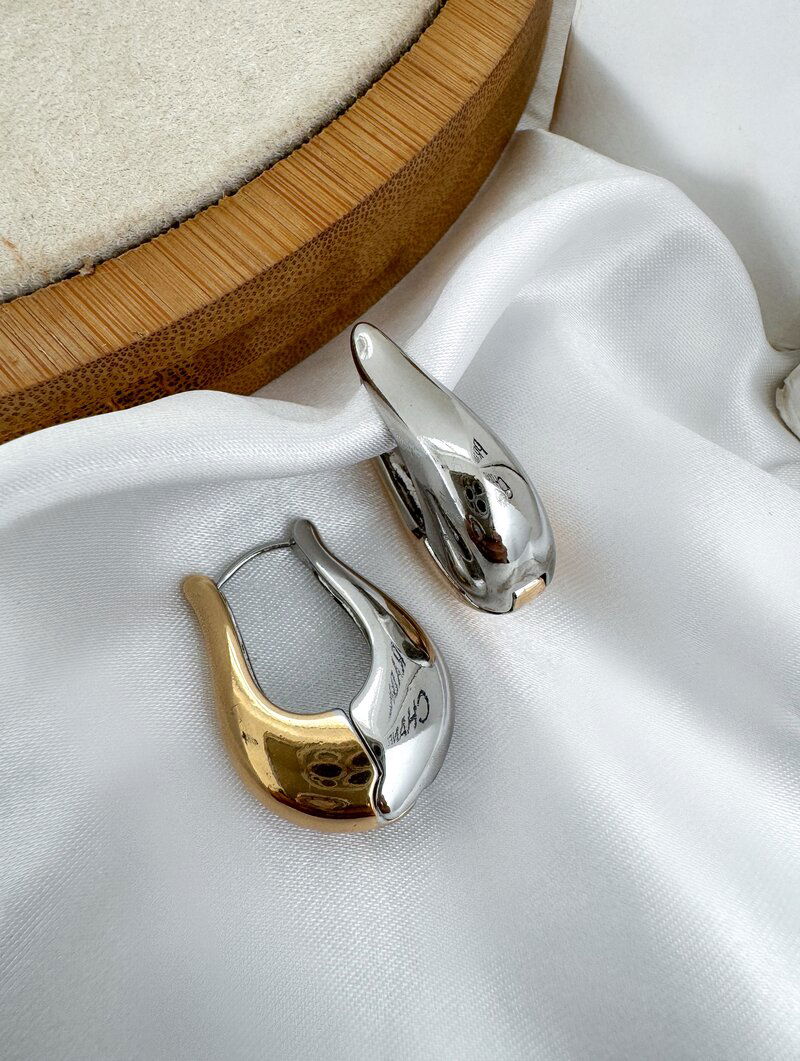 Brinco Mix Banho Argola Gota com Fecho