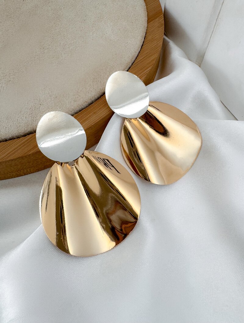 Brinco Mix Banho Circulos Martelados