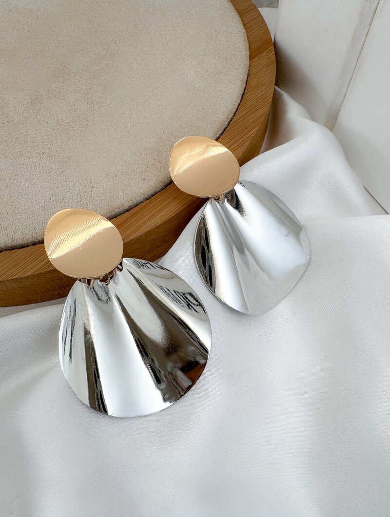 Brinco Mix Banho Circulos Martelados