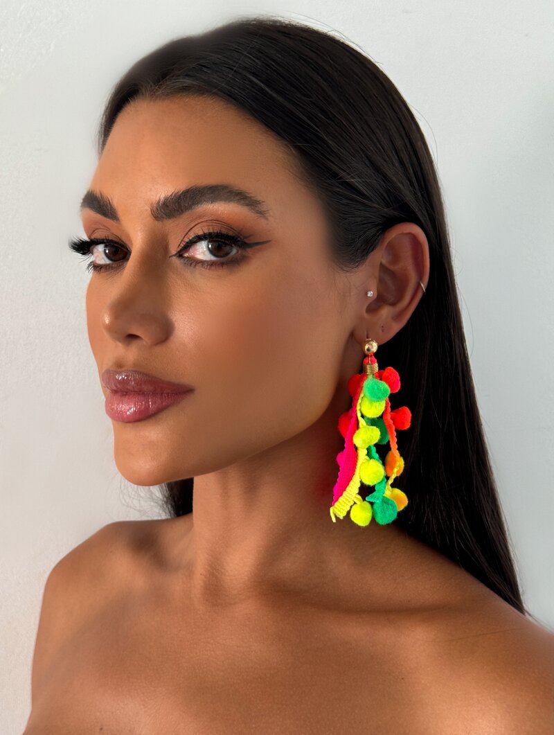 Brinco PomPom Colorido