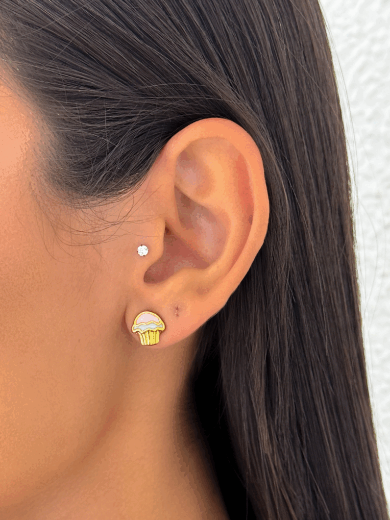 Brinco Semi Joia Design Cupcake