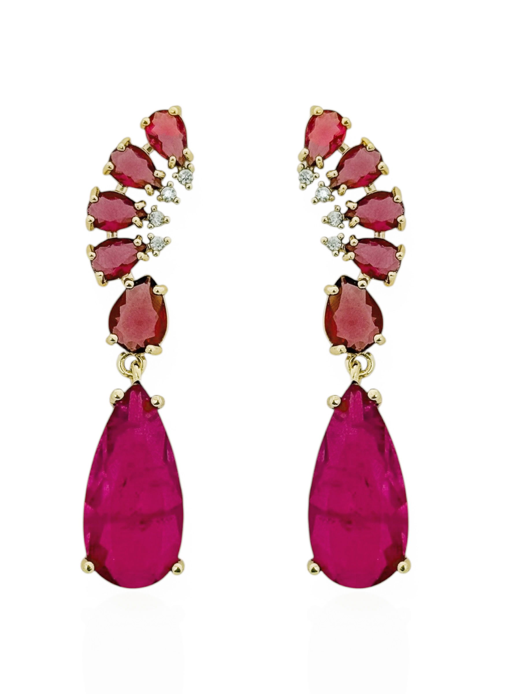 Brinco Semi Joia Gotas de Cristal