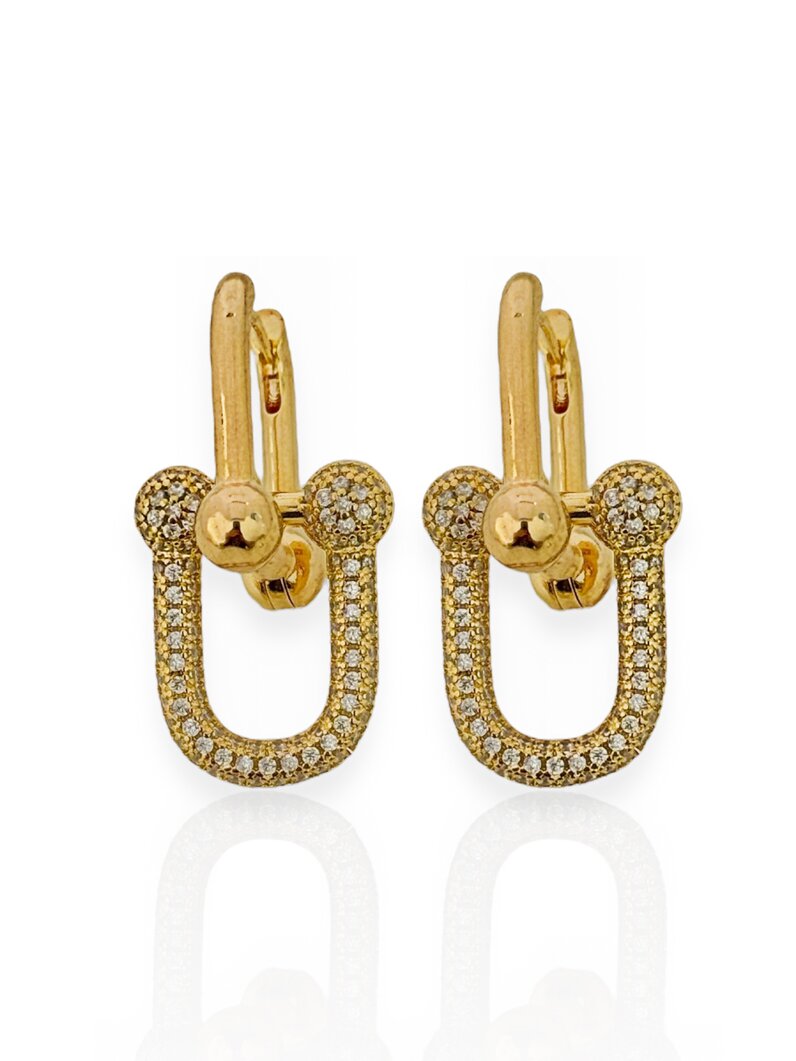 Brinco Semi Joia Inspiração Alta Joalheria com Micro Zircônia