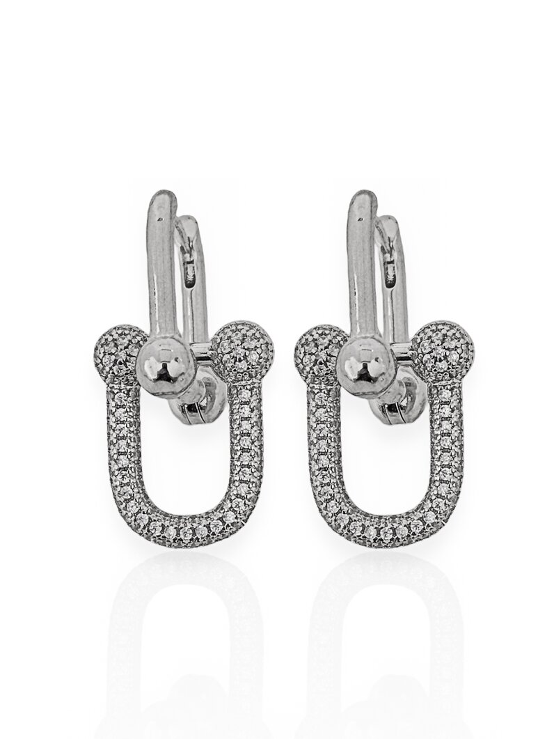 Brinco Semi Joia Inspiração Alta Joalheria com Micro Zircônia