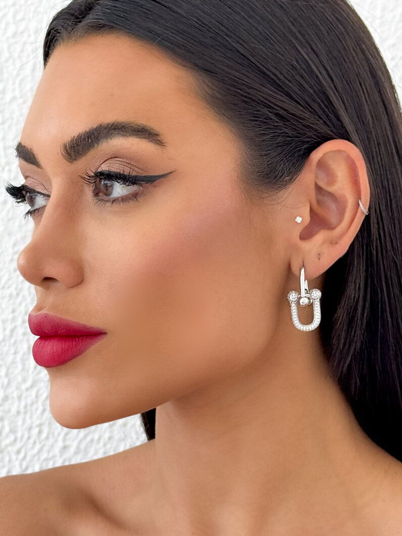 Brinco Semi Joia Inspiração Alta Joalheria com Micro Zircônia