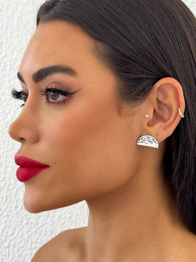 Brinco Semi Joia Martelado