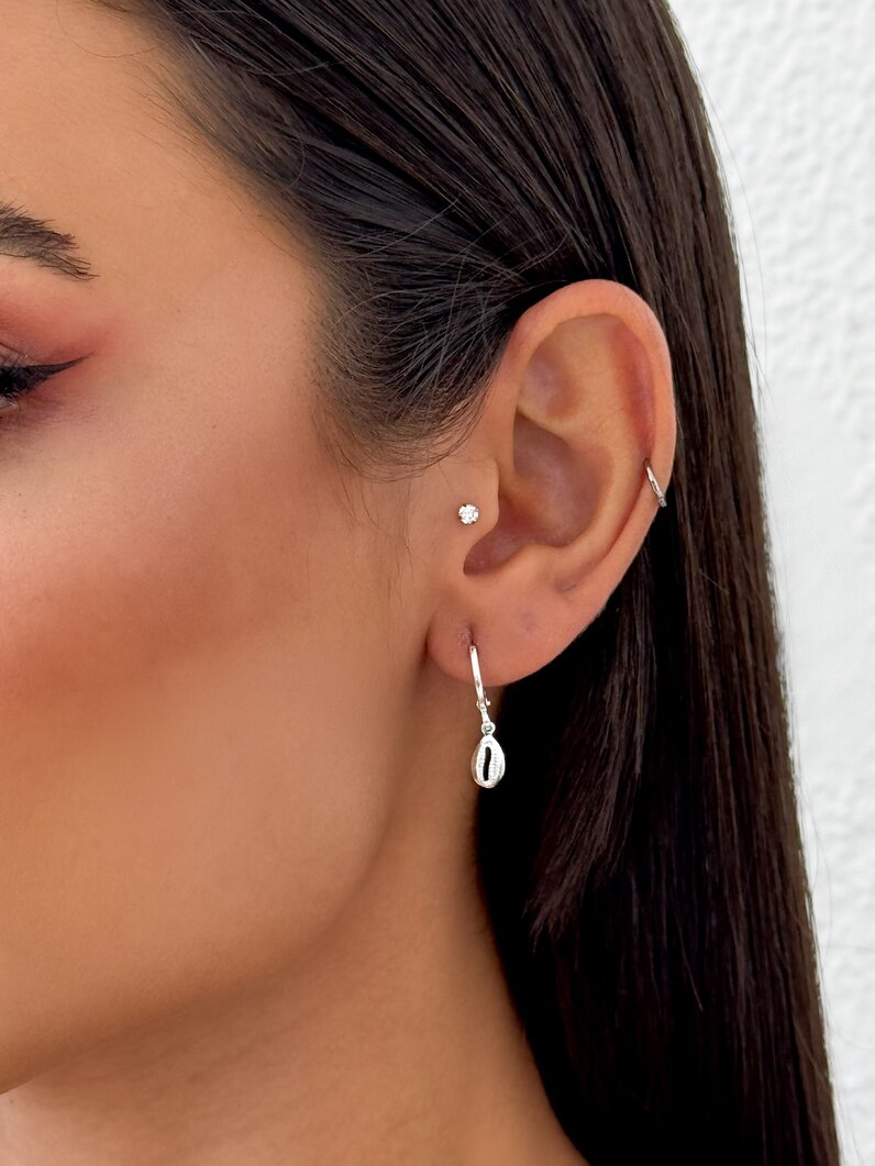 Brincos Folheado a Ouro 18k e Prata 925 Argola Búsios P