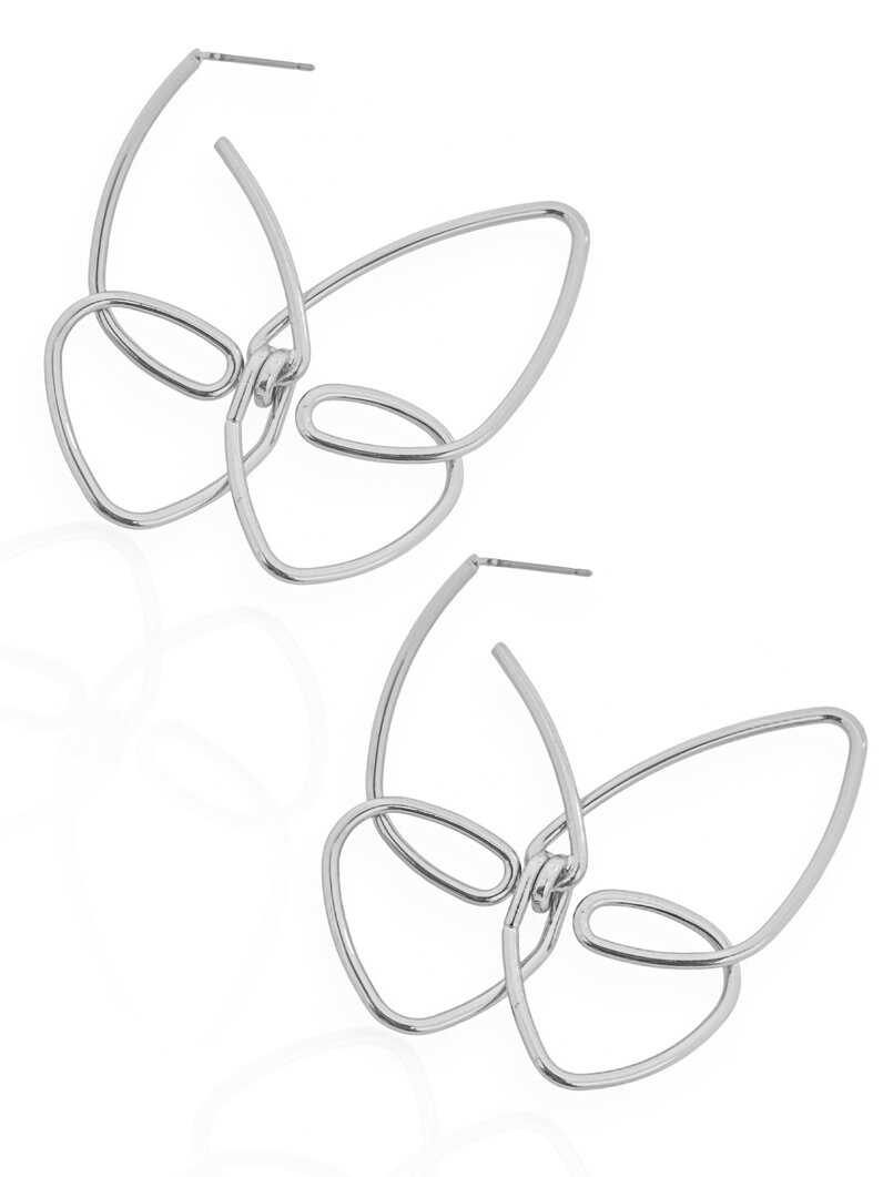 Brincos Folheado a Ouro 18k e Prata 925 Borboleta Orgânica