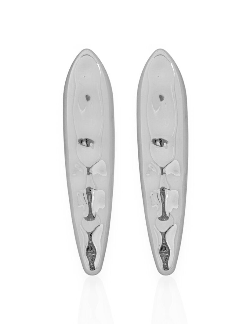 Brincos Folheado a Ouro 18k e Prata 925 Gota Alongada Orgânica