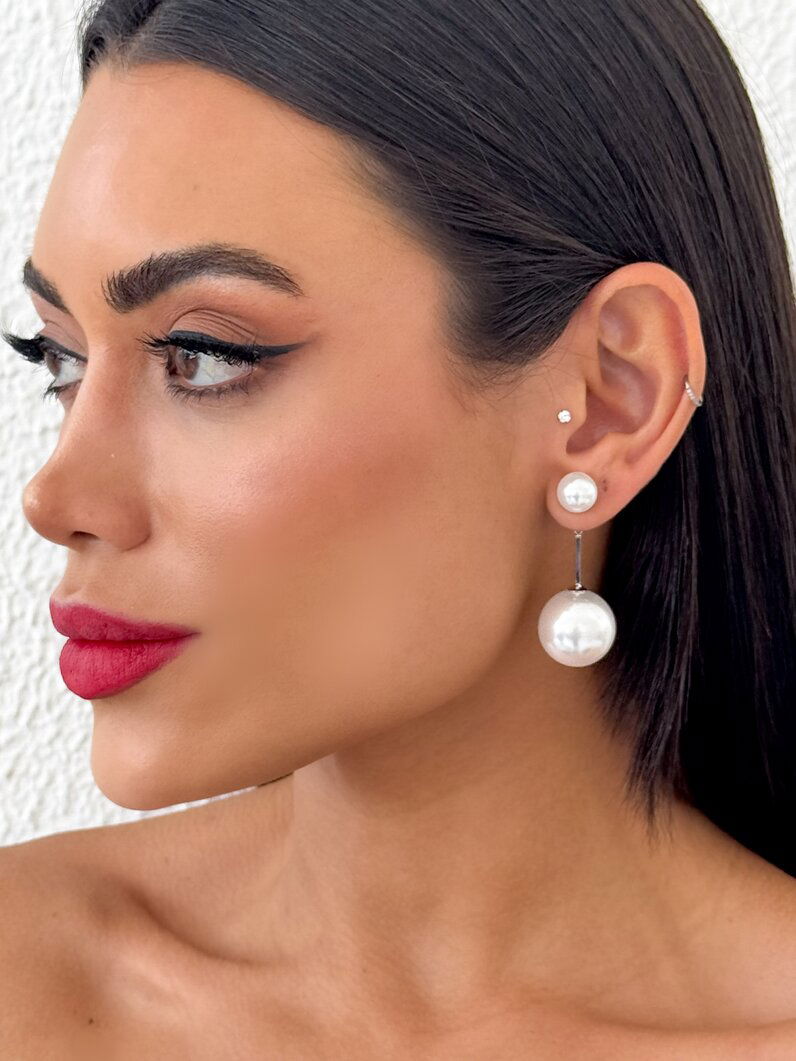 Brincos Folheado a Ouro 18k e Prata Com Pérola