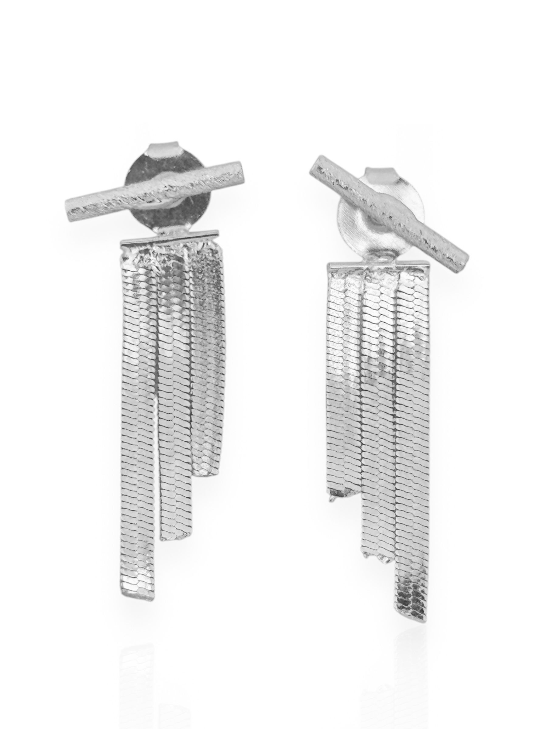 Brincos Folheado a Ouro 18k e Prata Fita Laminada