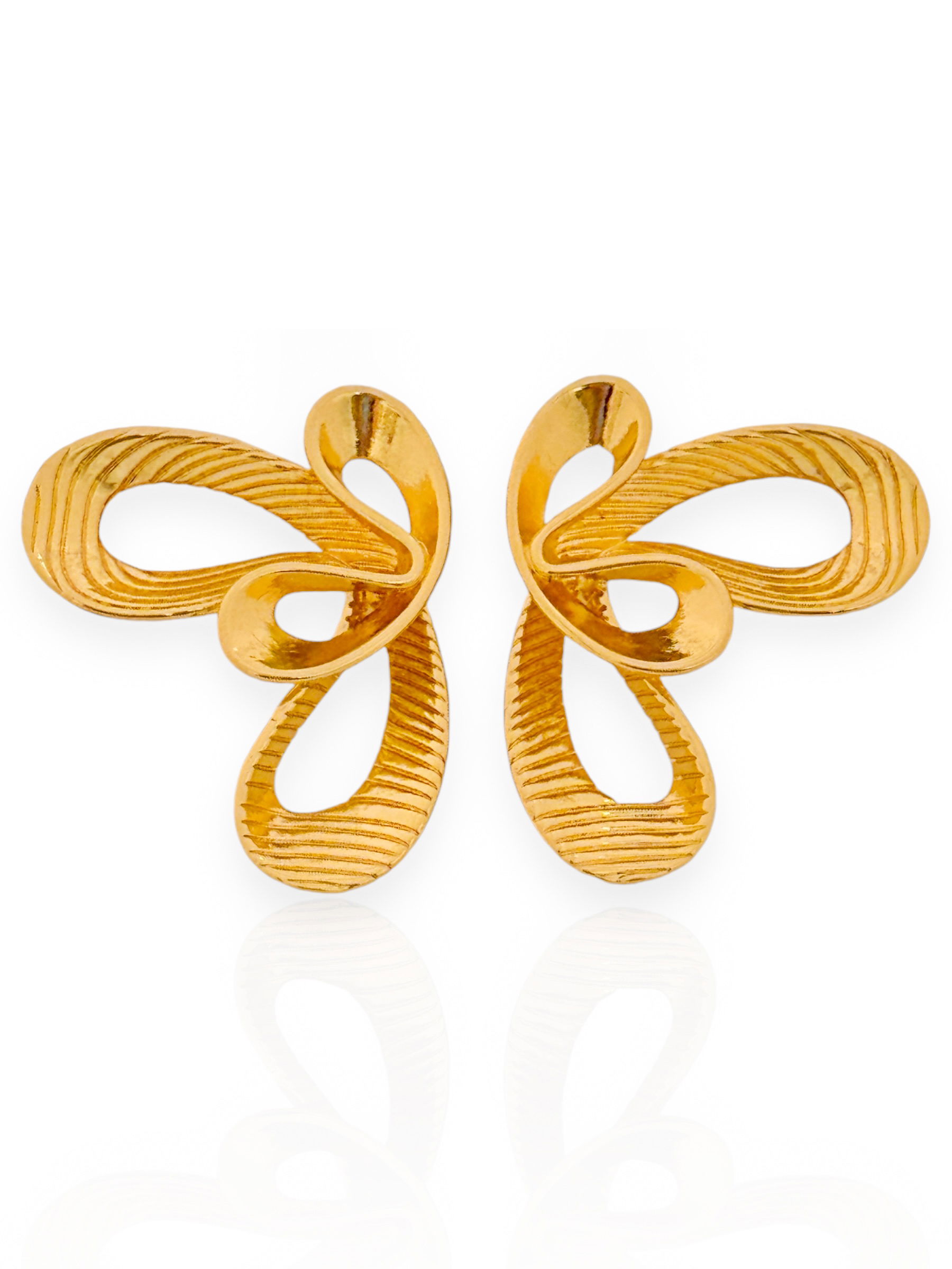 Brincos Folheado a Ouro 18k e Prata Organic Estonado