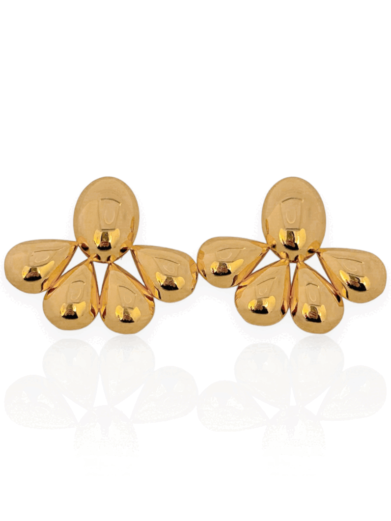 Brincos Folheado a Ouro 18k e Prata Orgânico Liso