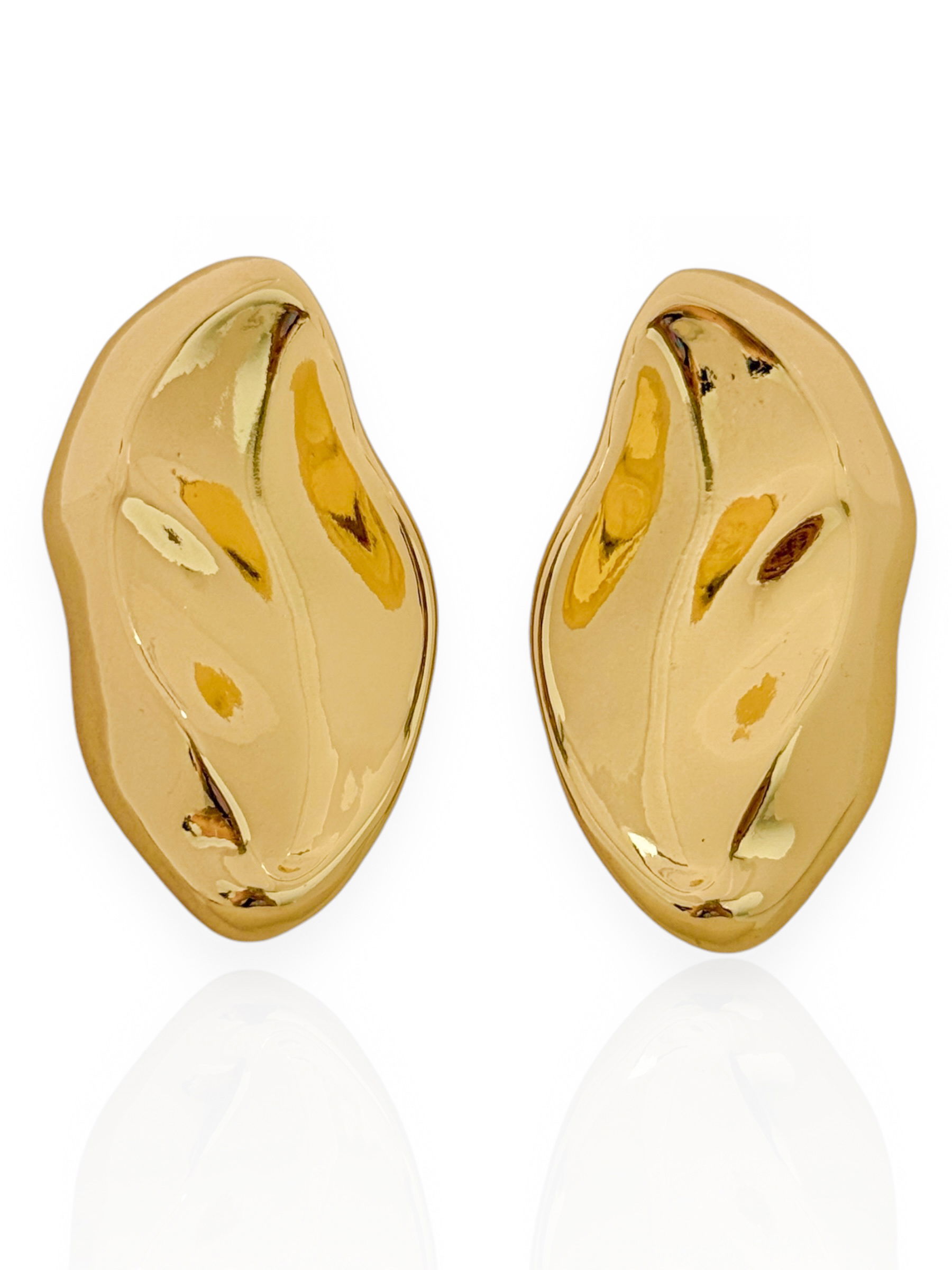 Brincos Folheado a Ouro 18k e Prata Orgânico martelado