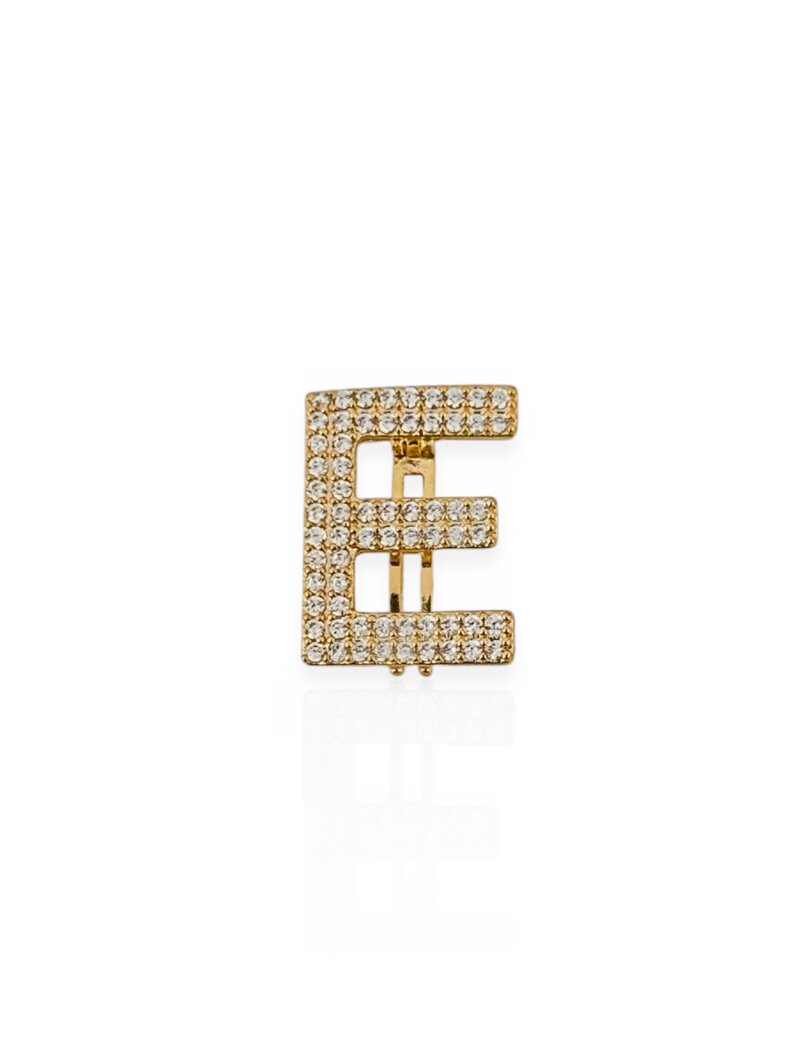 Charm Folheado a Ouro 18k e Prata 925 Iniciais Cravejadas
