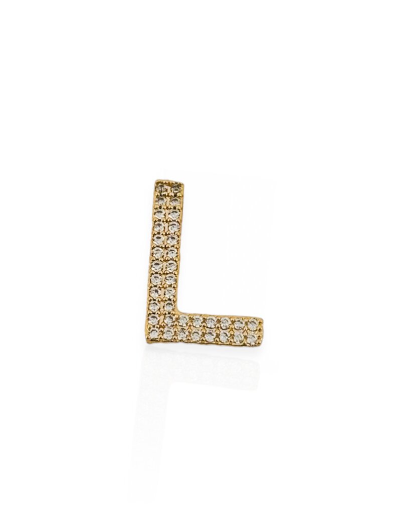 Charm Folheado a Ouro 18k e Prata 925 Iniciais Cravejadas