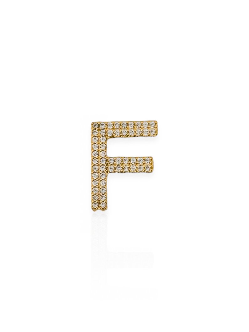 Charm Folheado a Ouro 18k e Prata 925 Iniciais Cravejadas