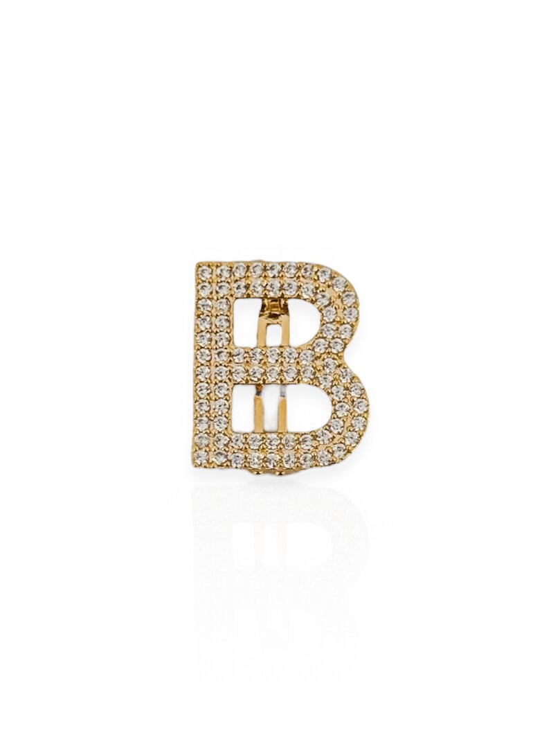 Charm Folheado a Ouro 18k e Prata 925 Iniciais Cravejadas