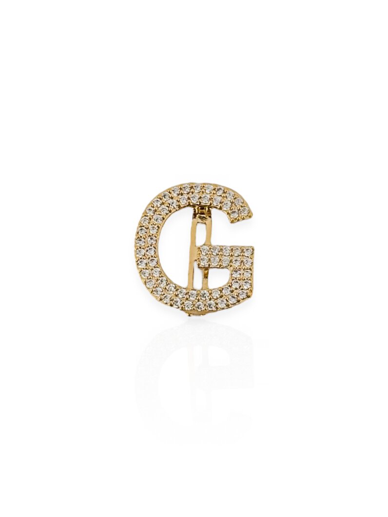 Charm Folheado a Ouro 18k e Prata 925 Iniciais Cravejadas