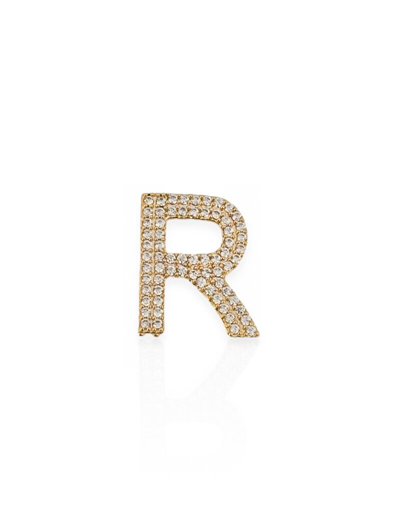 Charm Folheado a Ouro 18k e Prata 925 Iniciais Cravejadas