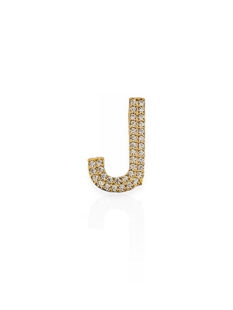 Charm Folheado a Ouro 18k e Prata 925 Iniciais Cravejadas