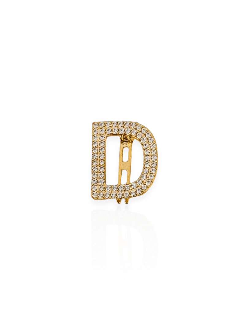Charm Folheado a Ouro 18k e Prata 925 Iniciais Cravejadas