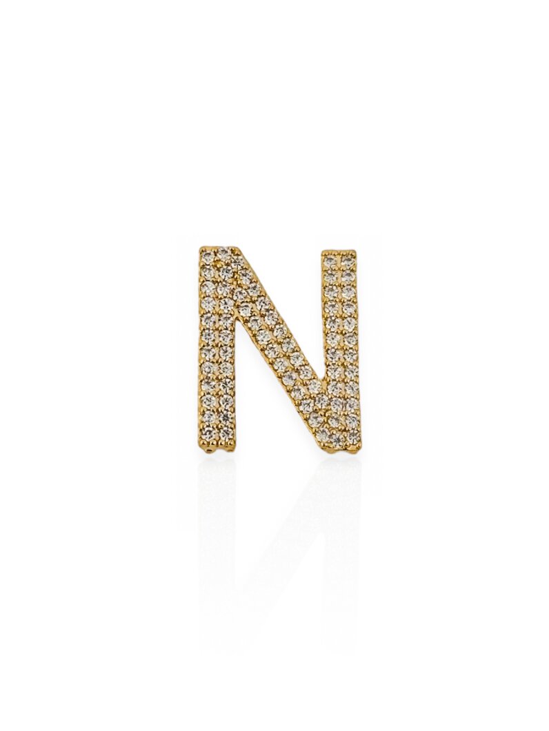 Charm Folheado a Ouro 18k e Prata 925 Iniciais Cravejadas