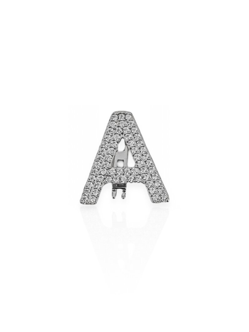 Charm Folheado a Ouro 18k e Prata 925 Iniciais Cravejadas
