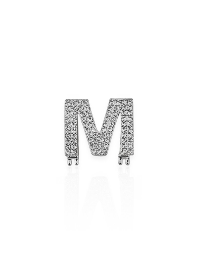 Charm Folheado a Ouro 18k e Prata 925 Iniciais Cravejadas