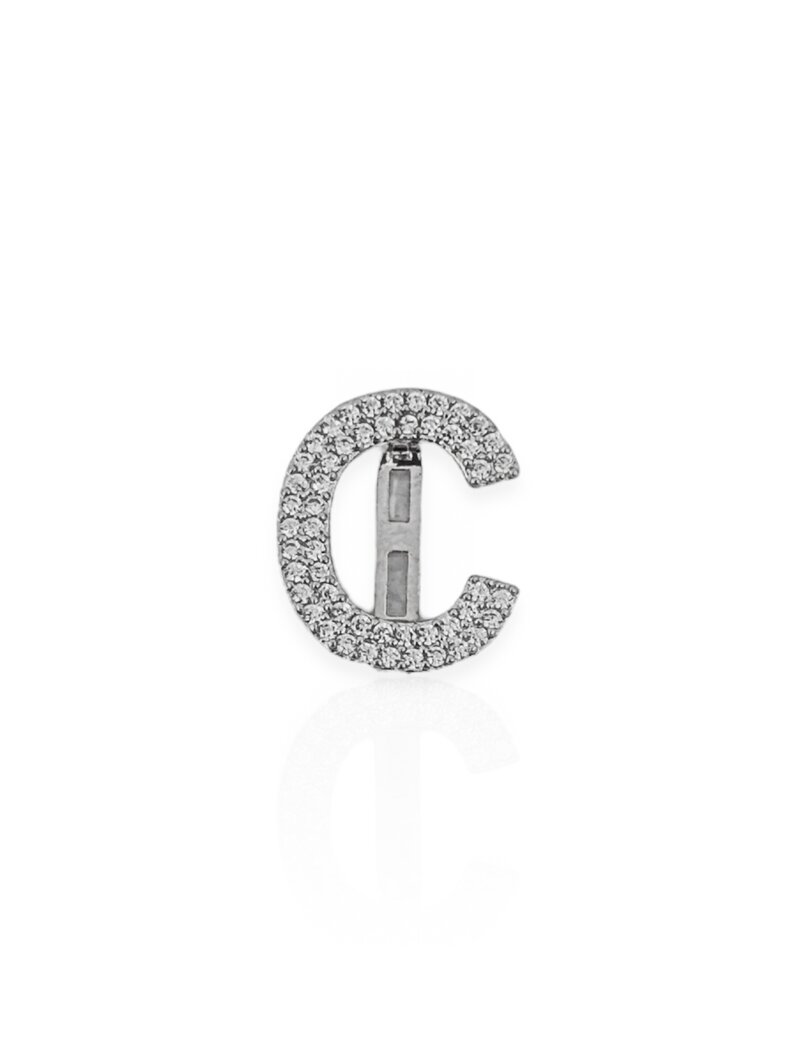 Charm Folheado a Ouro 18k e Prata 925 Iniciais Cravejadas