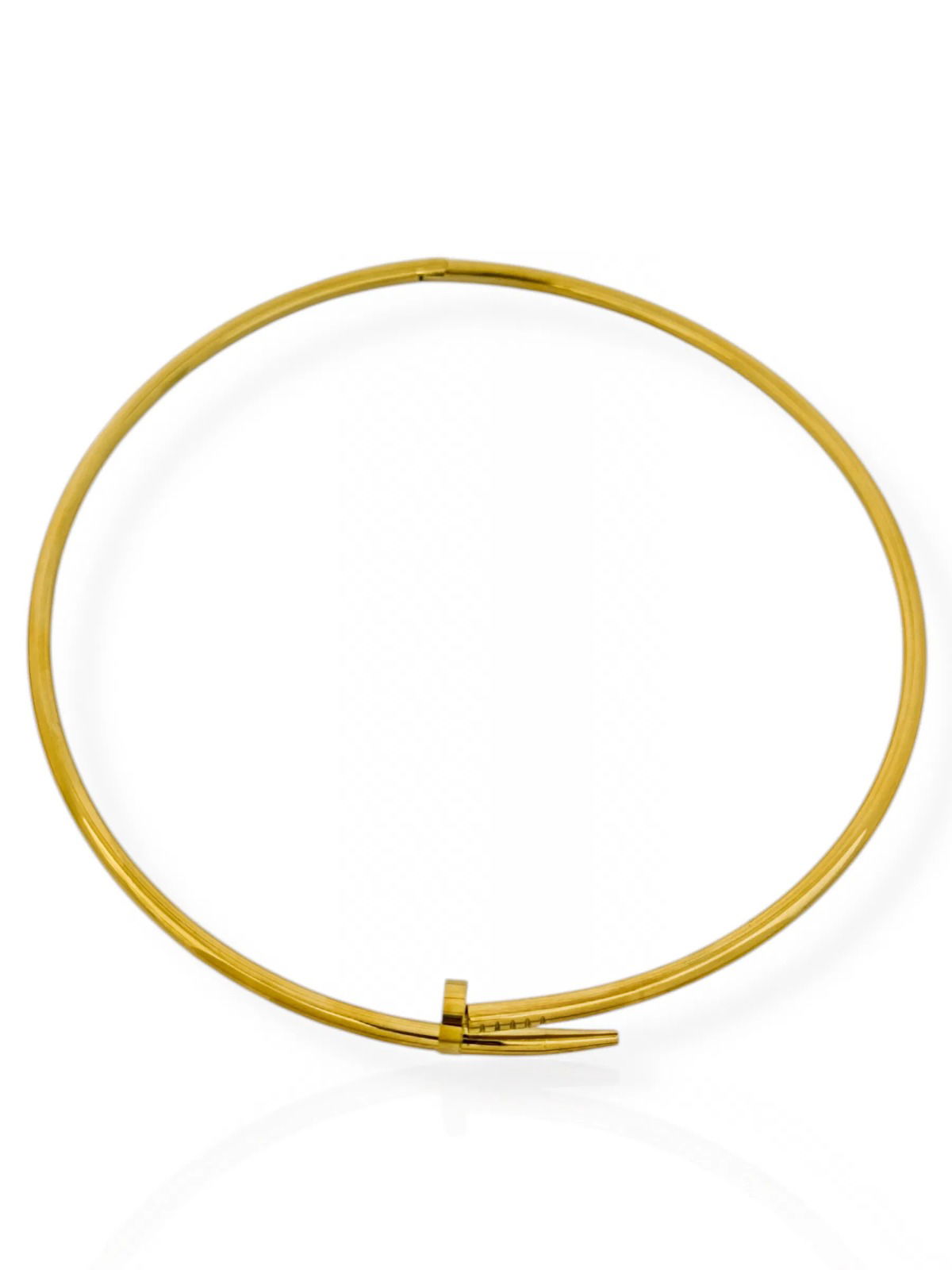 Choker Aro Aço Inoxidável Ouro e Prata Design Prego