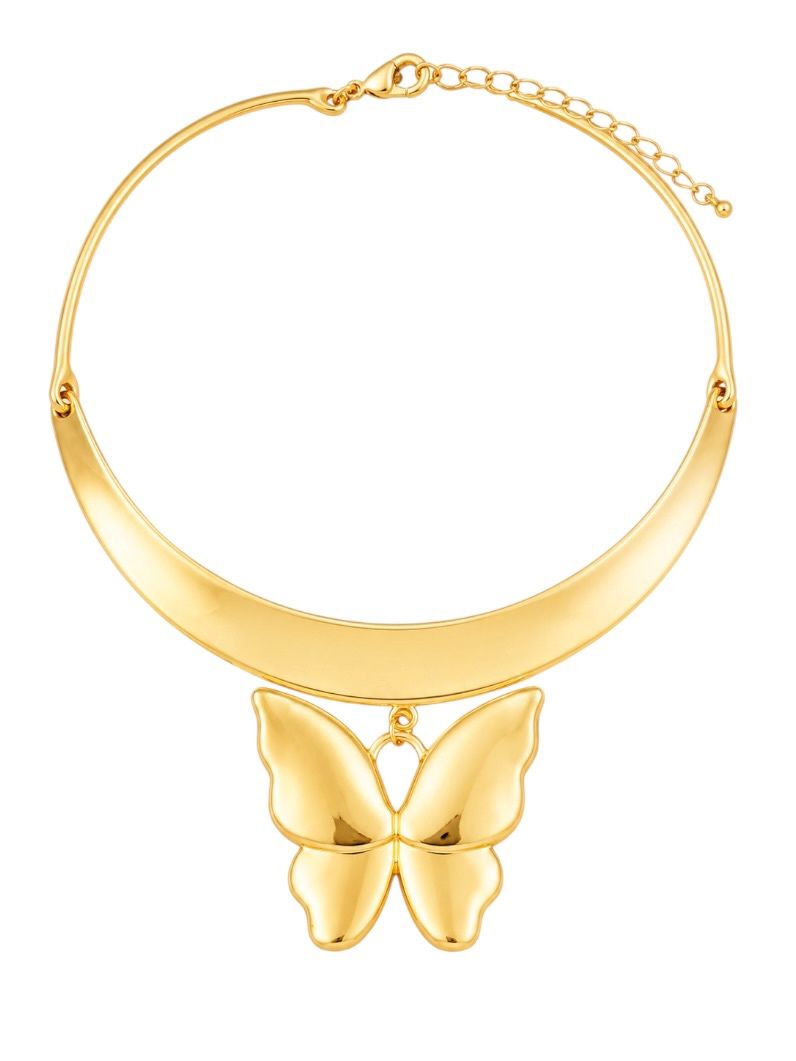 Choker Aro Articulado Folheado a Ouro 18k e Prata Design Borboleta