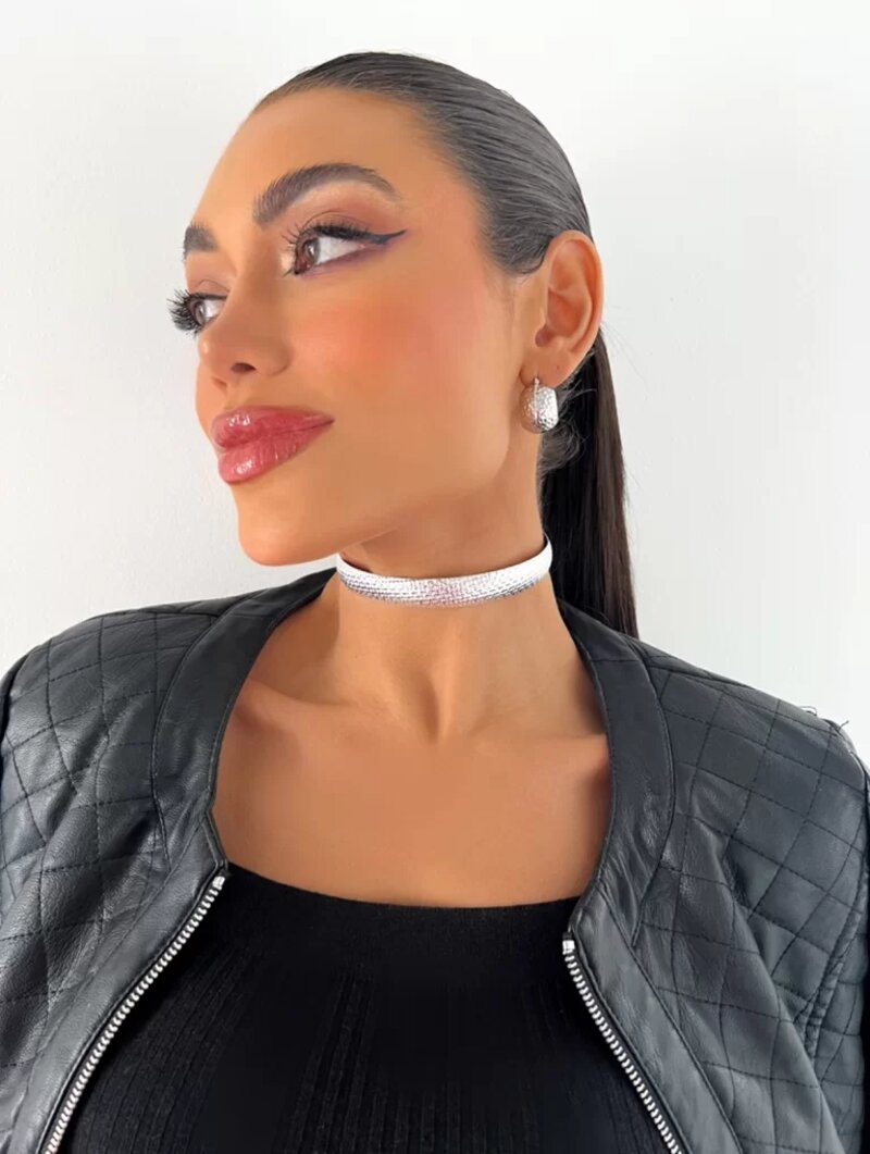 Choker Aro design folheado a ouro 18k e prata 925.
