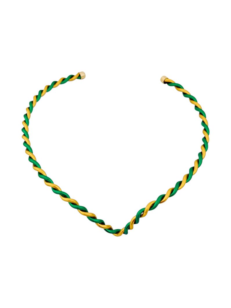 Choker Aro Folheado a Ouro 18k Design em 'V' Torcido Brasil
