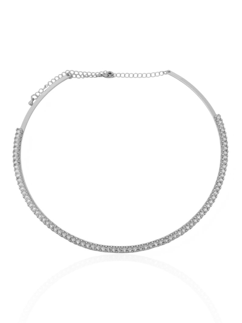 Choker Aro Folheado a Ouro 18k e Prata Aro Com Zircônias