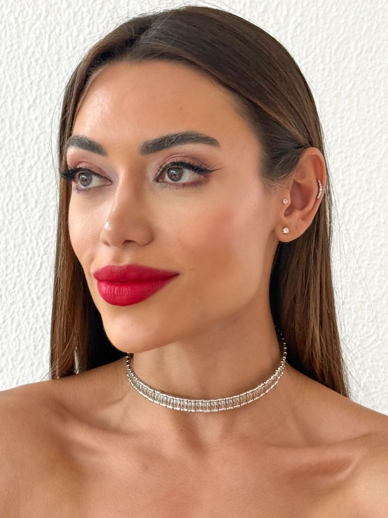 Choker Aro Folheado a Ouro 18k e Prata Aro Detalhado