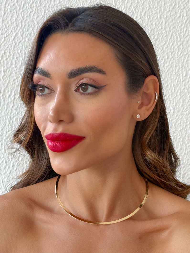 Choker Aro Folheado a Ouro 18k e Prata Aro Liso Fino