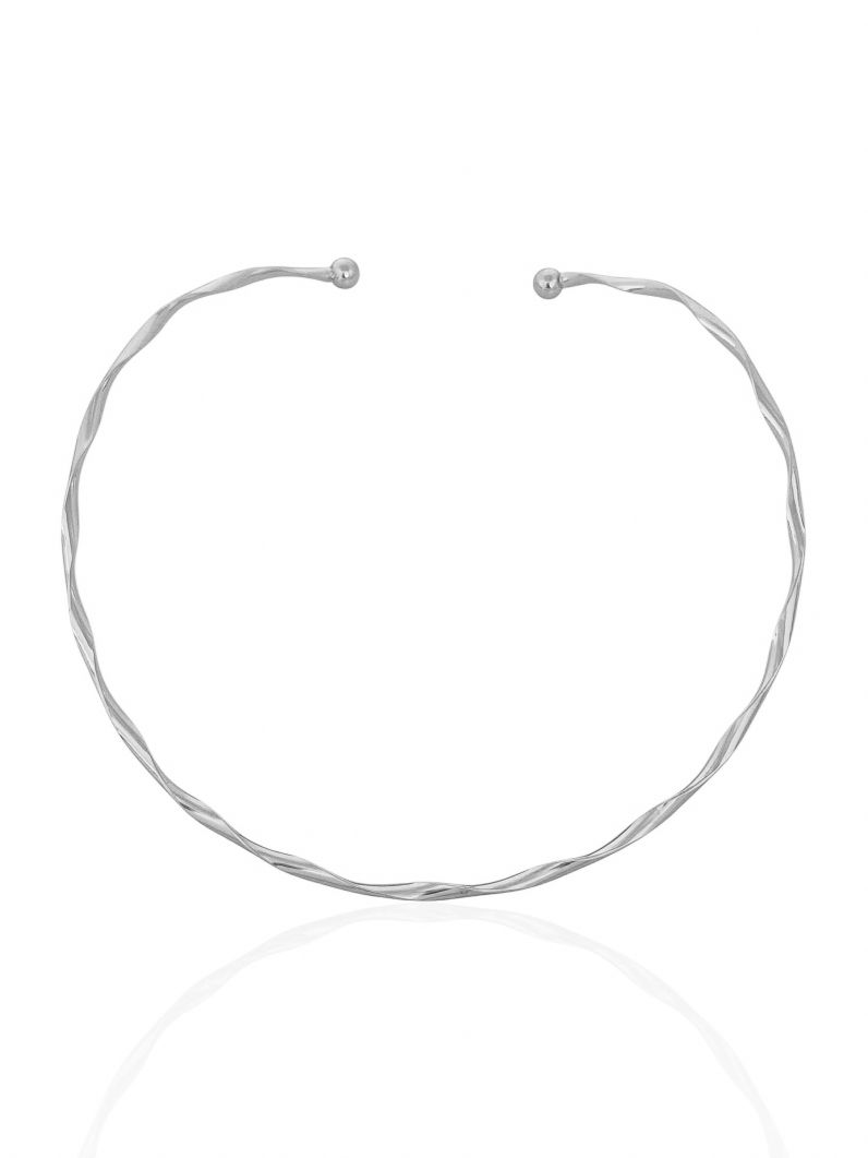 Choker Aro Folheado a Ouro 18k e Prata Aro Ondulado