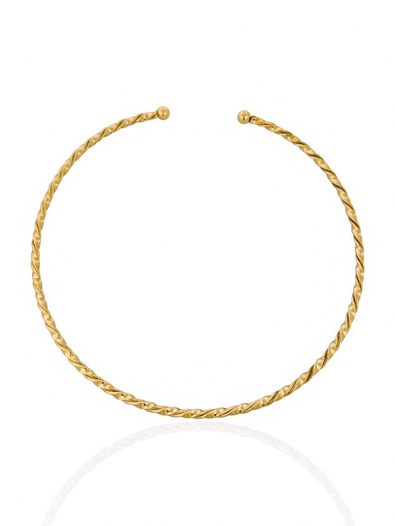 Choker Aro Folheado a Ouro 18k e Prata Aro Torcido