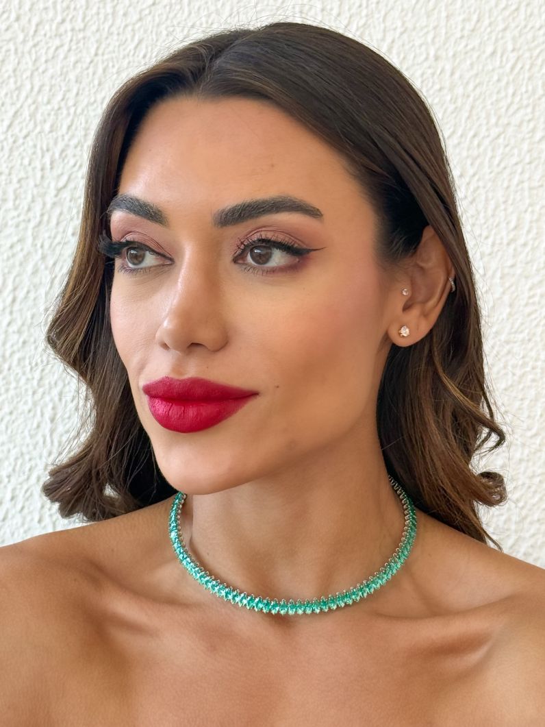 Choker Aro Folheado a Ouro 18k e Prata Com Navetes
