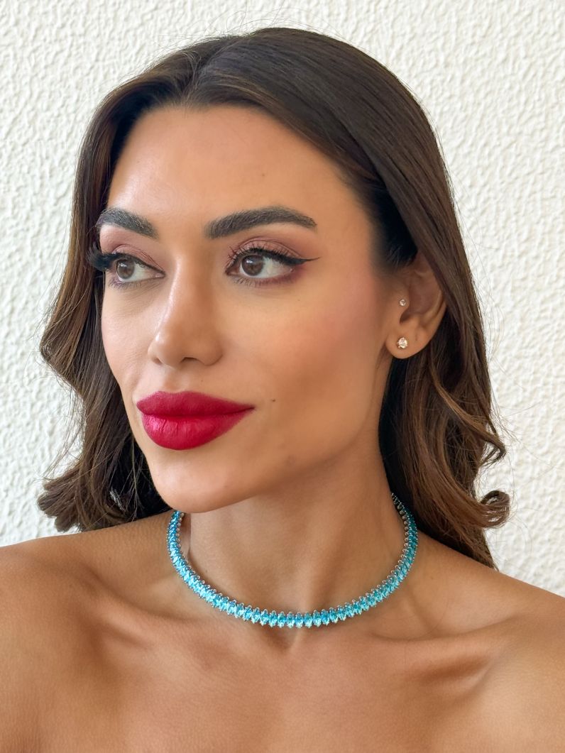 Choker Aro Folheado a Ouro 18k e Prata Com Navetes