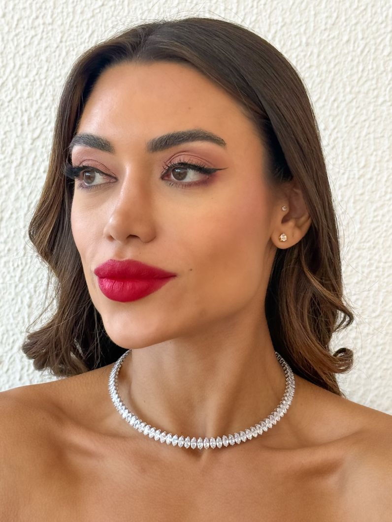 Choker Aro Folheado a Ouro 18k e Prata Com Navetes