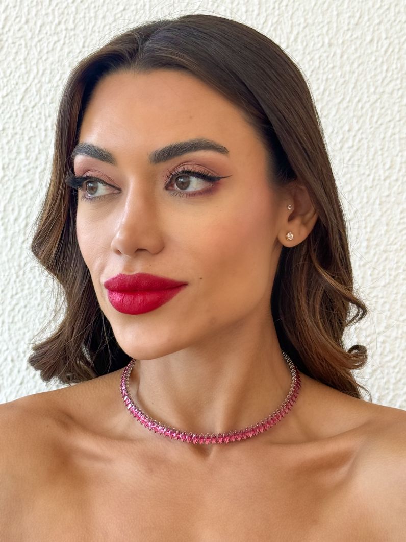 Choker Aro Folheado a Ouro 18k e Prata Com Navetes