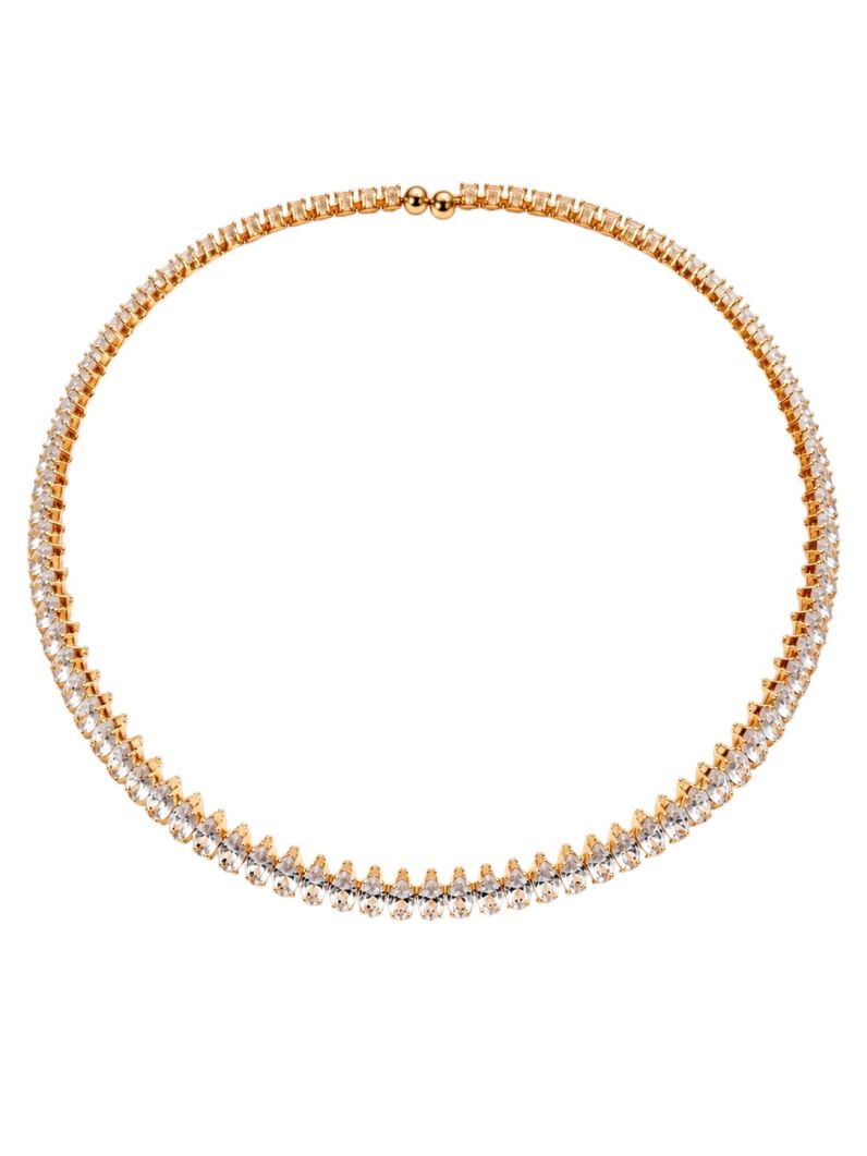 Choker Aro Folheado a Ouro 18k e Prata Com Navetes
