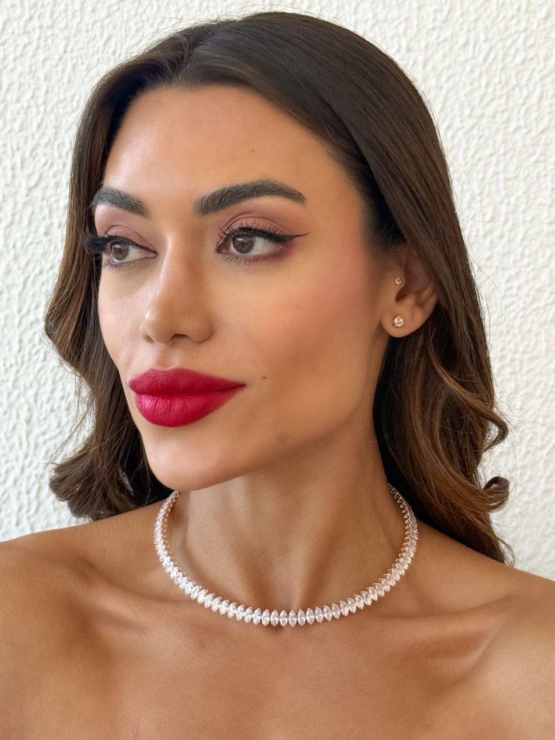 Choker Aro Folheado a Ouro 18k e Prata Com Navetes